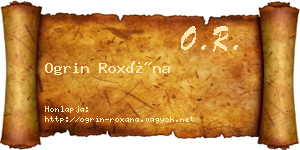 Ogrin Roxána névjegykártya